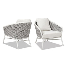 Load image into Gallery viewer, Rowan - Rope Barrel Back Patio Accent Arm Chair (Set of 2) - Optic White
