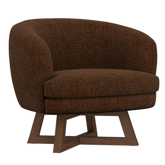 Swivel Accent Chair With Sculptural Base