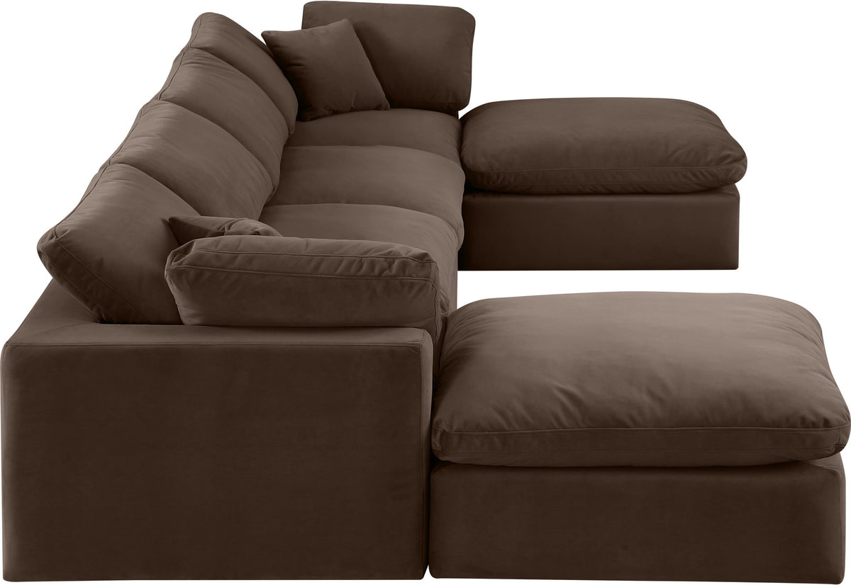 Comfy - 6 Piece Velvet Modular Double Chaise Sectional