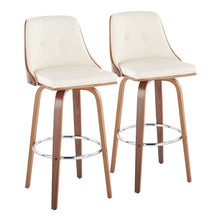 Load image into Gallery viewer, Gianna - Mid Century Modern Fixed Height Barstool With Swivel With Round Footrest (Set of 2)
