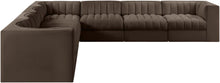 Load image into Gallery viewer, Rummi - Symmetrical Velvet Performance Fabric Upholstered 7 Piece Modular Sectional (With 3 Corner Chairs)
