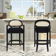 Load image into Gallery viewer, Americana - Mid-Century Modern Cane Back Counter Stool
