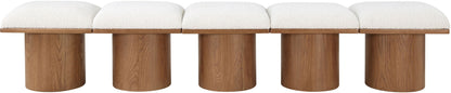 Pavilion - 5 Piece Modular Bench With Walnut Base
