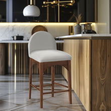 Load image into Gallery viewer, Waldorf - Chenille Stool With Brown Legs
