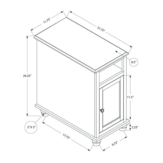 Accent End Table, Storage, Traditional - White