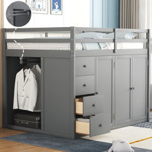 Load image into Gallery viewer, Loft Bed With Built In Wardrobes, Cabinets And Drawers
