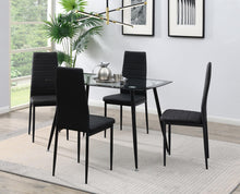 Load image into Gallery viewer, D340 - 5 Piece Dining Room Set (Table, 4 Chairs) - Black

