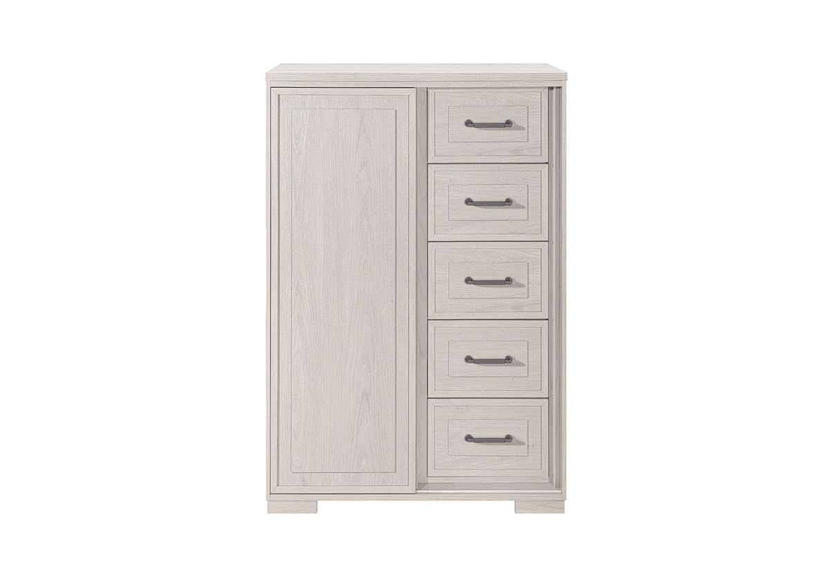 Clara - 5 Piece Queen Bedroom Set (Bed, Dresser & Mirror, Nightstand, Chest) - Beige