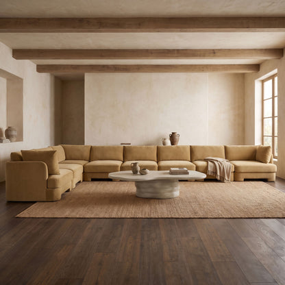 Hammond - Velvet Performance Fabric Upholstered 8 Piece L-Shaped Sectional