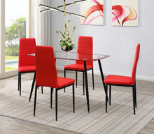 Load image into Gallery viewer, D341 - 5 Piece Dining Room Set (Table, 4 Chairs) - Red
