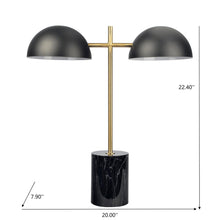 Load image into Gallery viewer, Nova - Hydro Table Lamp With On / Off Switch Double Lamp - Black / Gold / Marble
