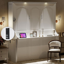 Load image into Gallery viewer, Murphy Bed With Desk, LED Lights And USB Charging Station
