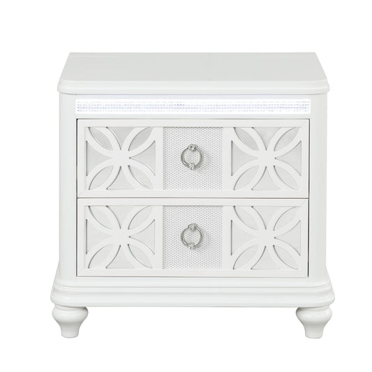 Abigale - 2 Drawer Nightstand With LED - White