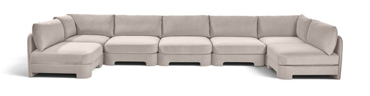 Hammond - Velvet Performance Fabric Upholstered 7 Piece U-Shaped Armless Sectional - Ego Home Furniture
