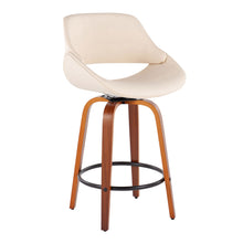 Load image into Gallery viewer, Fabrico - Mid Century Modern Fixed Height Counter Stool And Round Footrest (Set of 2)

