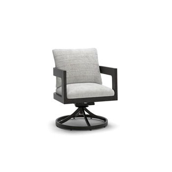 Salina Bay - Swivel Chair With Cushion (Set of 2) - Black / Gray - Ego Home Furniture