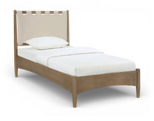 Load image into Gallery viewer, Santos - Vegan Leather Headboard And Wood Bed - Waxed Brown Frame
