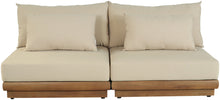 Load image into Gallery viewer, Mirella - 2 Piece Water Resistant Fabric 74" Upholstered Outdoor Patio Modular Armless Loveseat
