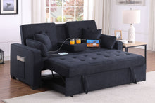 Load image into Gallery viewer, Cody II - 69.5"W Woven Fabric Convertible Sleeper Loveseat with Cup Holder
