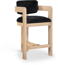 Load image into Gallery viewer, Sacha - Velvet Stool With Natural Base
