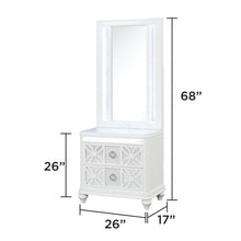Load image into Gallery viewer, Abigale - Nightstand With Mirror Top, LED Lighting (Includes Mirror And Nightstand) - White
