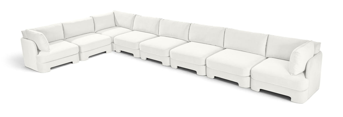 Hammond - Velvet Performance Fabric Upholstered 8 Piece L-Shaped Sectional