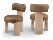 Load image into Gallery viewer, Atelier - Vegan Leather Upholstered Dining Chair (Set of 2) - Painted Natural Frame
