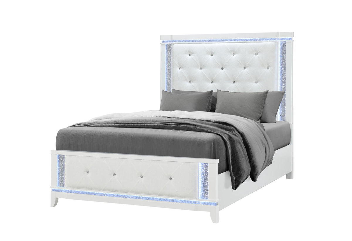 Alina - Full Bed Headboard With LED - White