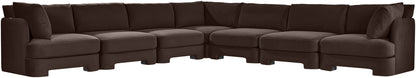 Hammond - Velvet Performance Fabric Upholstered 7 Piece Corner Sectional