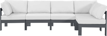 Nizuc - Outdoor Patio 5 Piece Modular Sectional With Gray Frame