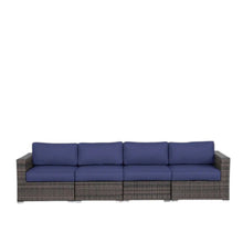 Load image into Gallery viewer, Luxurious Wicker Patio Sectional With Weather Resistant Sunbrella Cushions
