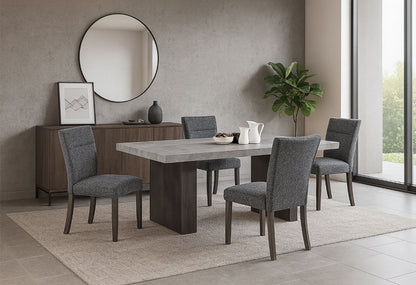 D2410 - Dining Table With Brown Legs - Gray