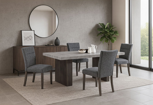 D2410 - Dining Table With Brown Legs - Gray