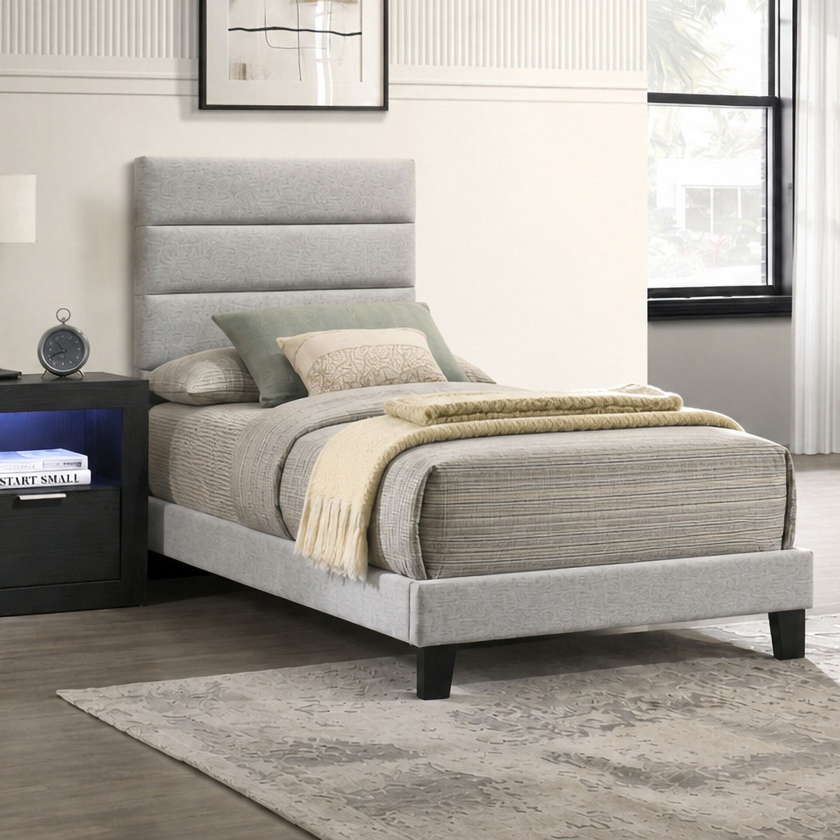 Asher - 3/3 Twin Side Rails - Smoke