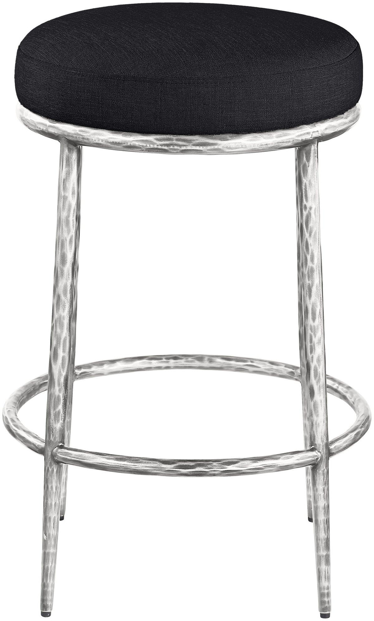Ferro - Upholstered Backless Counter Stool With Brushed Silver Base