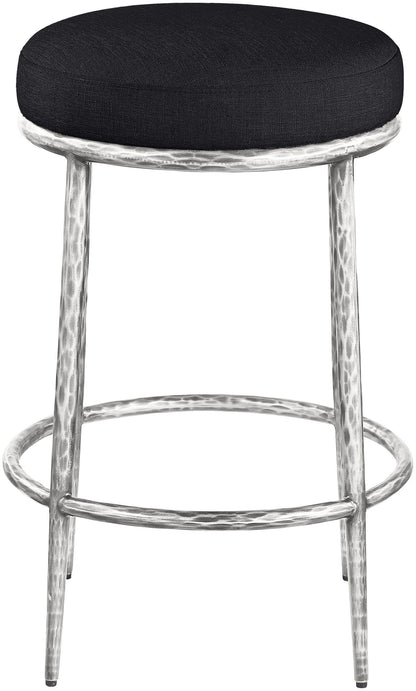 Ferro - Upholstered Backless Counter Stool With Brushed Silver Base