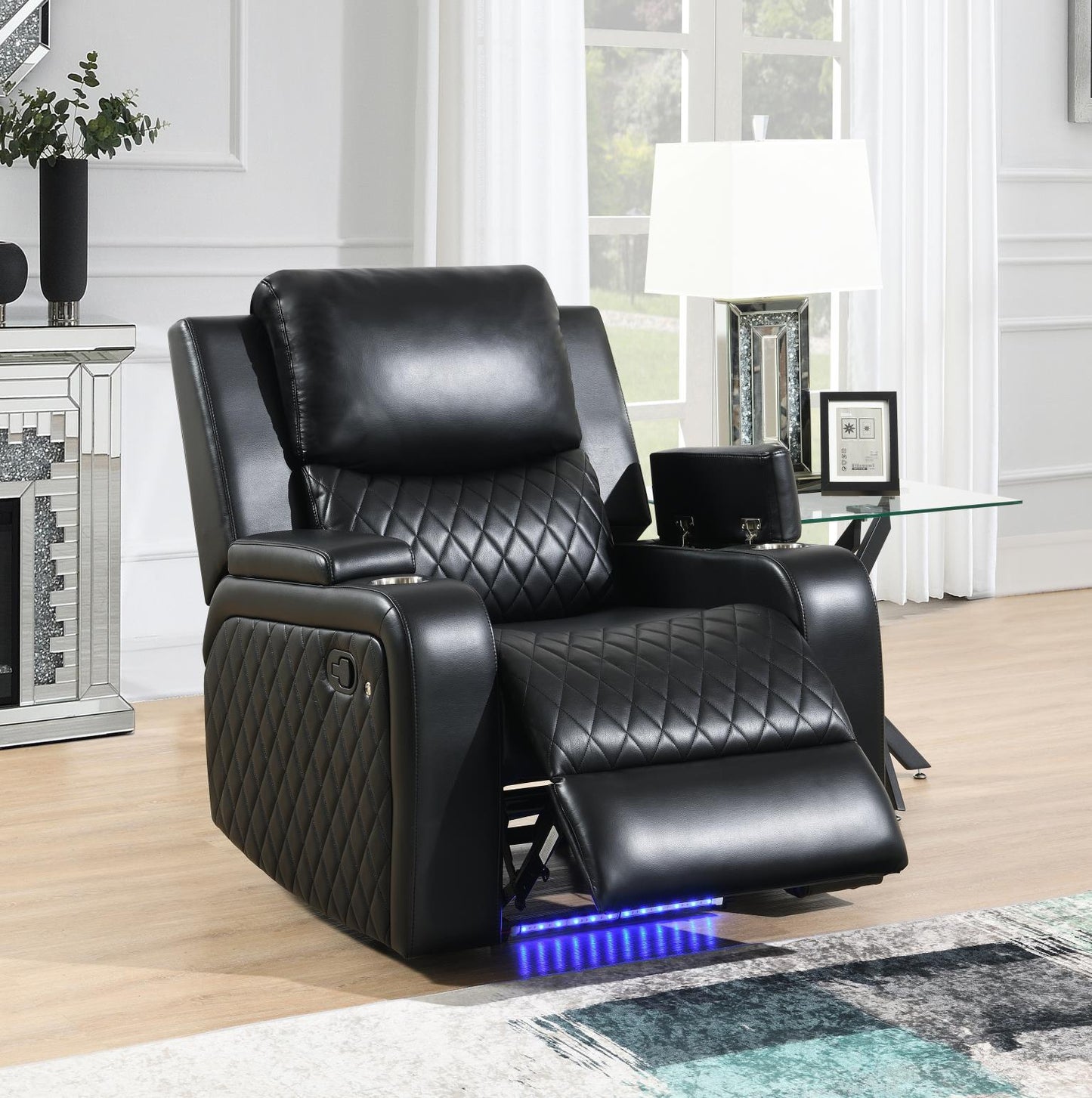 U126 - LED Reclining Chair - Black
