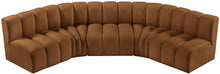 Load image into Gallery viewer, Arc - Velvet 5 Piece U-Shaped Modular Sofa - Saddle
