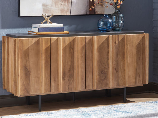 Quintavious - Accent Cabinet - Brown / Charcoal