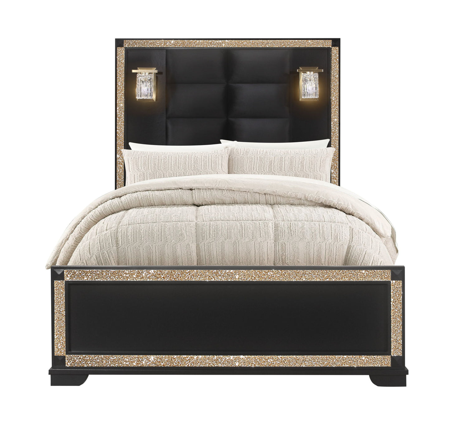 Blake - Full / Twin Bed Side Rails - Black / Gold