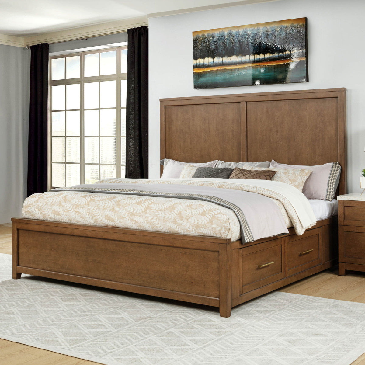 Devonshire - 6/6-6/0 King/California King Footboard & Roll Out Slats - Cognac