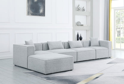 Cube - Linen 5 Piece Modular Sectional With Chaise