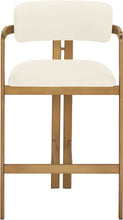 Load image into Gallery viewer, Aurum - Vegan Leather Upholstered Counter Stool With Brushed Brass Base
