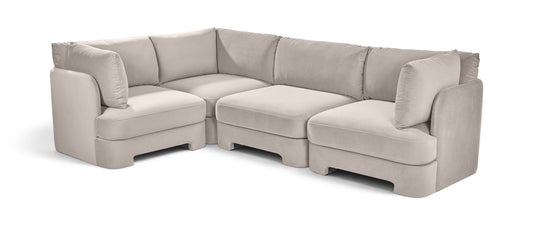 Hammond - Velvet Performance Fabric Upholstered 4 Piece Sectional - Ego Home Furniture