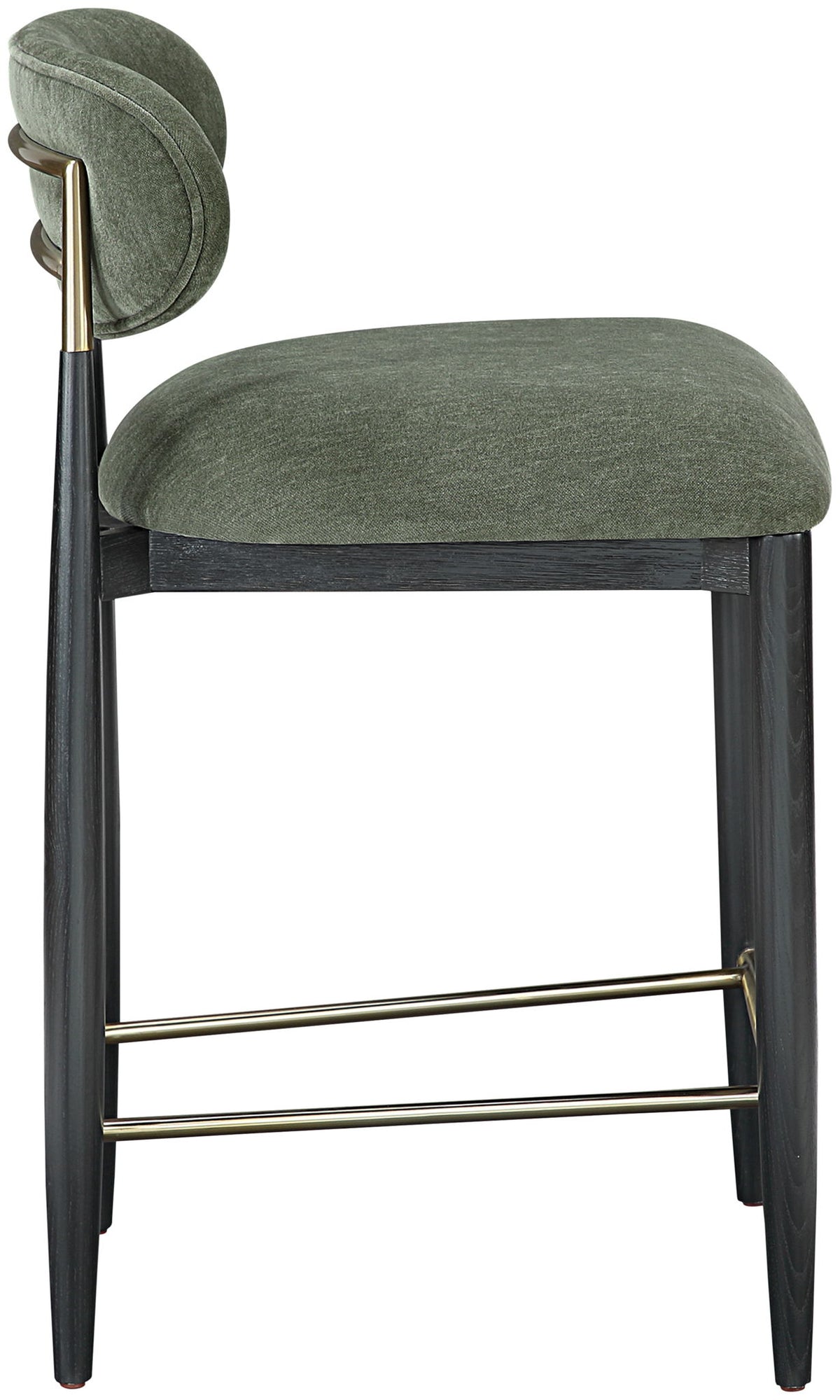 Riccio - Fabric Stool - Black Frame