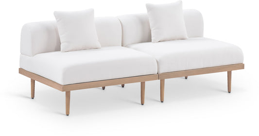 Laguna - 2 Piece Resilient Water Resistant Fabric 71" Outdoor Patio Armless Modular Loveseat