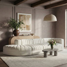 Load image into Gallery viewer, Rummi - Velvet Performance Fabric Upholstered 4 Piece Modular Sectional With Reverse Corner Chair
