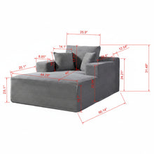 Load image into Gallery viewer, Convertible Chaise Lounge Chair With Wide Armrest &amp; Throw Pillows
