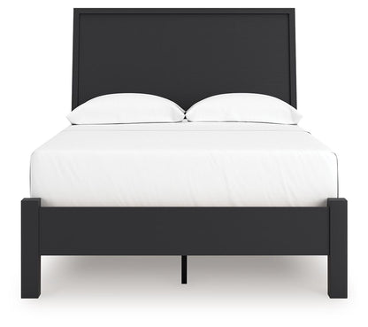 Danziar - Full Panel Bed With Low Footboard - Black