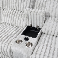 Load image into Gallery viewer, U61 - Corduroy Power 3 Piece Sectional With Bluetooth Speaker, And Wireless Charger - Gray
